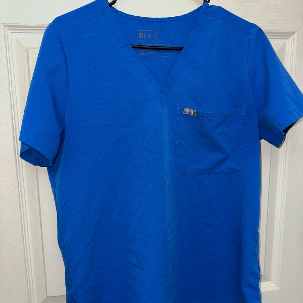Woman’s M Figs Royal Blue scrub set - single pocket jogger style - Picture 2 of 6